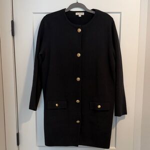 J. Crew Black Sweater with Gold Accents